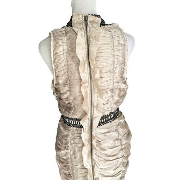 ASOS - NWT Satin Ruched High Neck Mini Dress Sz 6 - Picture 8 of 12